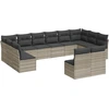 Image de vidaXL Ensemble de 12 canapés de jardin avec coussins gris clair Poly rotin