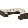 Image de vidaXL Ensemble de salon de jardin 12 pièces avec coussins Marron Poly rotin