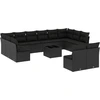 Image de vidaXL Ensemble de 13 canapés de jardin avec coussins noir poly rotin