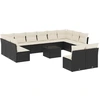 Image de vidaXL Ensemble de 13 canapés de jardin avec coussins noir poly rotin