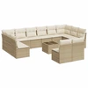 Image de vidaXL Ensemble de 13 canapés de jardin avec coussins Beige Poly Rattan