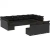 Image de vidaXL Ensemble de 13 canapés de jardin avec coussins noir poly rotin