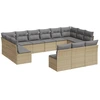 Image de vidaXL Ensemble de 13 canapés de jardin avec coussins Beige Poly Rattan