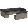 Image de vidaXL Ensemble de 13 canapés de jardin avec coussins Gris Poly Rattan