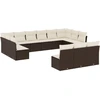Image de vidaXL Ensemble de 13 canapés de jardin avec coussins Marron Poly Rattan