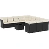 Image de vidaXL Ensemble de 12 canapés de jardin avec coussins noir poly rotin