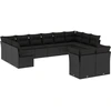 Image de vidaXL Ensemble de 12 canapés de jardin avec coussins noir poly rotin