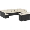 Image de vidaXL Ensemble de 12 canapés de jardin avec coussins noir poly rotin