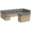 Image de vidaXL Ensemble de 12 canapés de jardin avec coussins Beige Poly Rattan