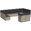 Image de vidaXL Ensemble de 12 canapés de jardin avec coussins gris clair Poly rotin