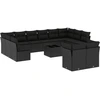 Image de vidaXL Ensemble de 13 canapés de jardin avec coussins noir poly rotin