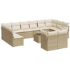 Image de vidaXL Ensemble de 13 canapés de jardin avec coussins Beige Poly Rattan