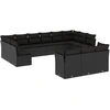 Image de vidaXL Ensemble de 13 canapés de jardin avec coussins noir poly rotin