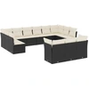 Image de vidaXL Ensemble de 13 canapés de jardin avec coussins noir poly rotin
