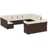 Image de vidaXL Ensemble de 13 canapés de jardin avec coussins Marron Poly Rattan