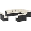 Image de vidaXL Ensemble de 12 canapés de jardin avec coussins noir poly rotin