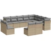 Image de vidaXL Ensemble de 12 canapés de jardin avec coussins Beige Poly Rattan
