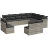 Image de vidaXL Ensemble de 12 canapés de jardin avec coussins gris clair Poly rotin