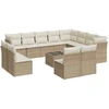 Image de vidaXL Ensemble de 13 canapés de jardin avec coussins Beige Poly Rattan