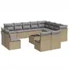 Image de vidaXL Ensemble de 13 canapés de jardin avec coussins Beige Poly Rattan