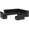 Image de vidaXL Ensemble de 13 canapés de jardin avec coussins noir poly rotin