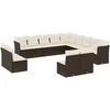 Image de vidaXL Ensemble de 13 canapés de jardin avec coussins Marron Poly Rattan