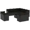 Image de vidaXL Ensemble de 12 canapés de jardin avec coussins noir poly rotin