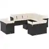 Image de vidaXL Ensemble de 12 canapés de jardin avec coussins noir poly rotin