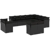 Image de vidaXL Ensemble de 12 canapés de jardin avec coussins noir poly rotin