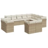 Image de vidaXL Ensemble de 12 canapés de jardin avec coussins Beige Poly Rattan