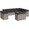 Image de vidaXL Ensemble de 12 canapés de jardin avec coussins gris clair Poly rotin