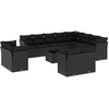 Image de vidaXL Ensemble de 13 canapés de jardin avec coussins noir poly rotin