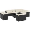 Image de vidaXL Ensemble de 13 canapés de jardin avec coussins noir poly rotin
