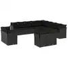 Image de vidaXL Ensemble de 13 canapés de jardin avec coussins noir poly rotin