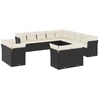Image de vidaXL Ensemble de 13 canapés de jardin avec coussins noir poly rotin