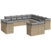 Image de vidaXL Ensemble de 13 canapés de jardin avec coussins Beige Poly Rattan