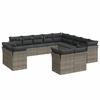 Image de vidaXL Ensemble de 13 canapés de jardin avec coussins Gris Poly Rattan