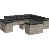 Image de vidaXL Ensemble de salon de jardin 14 pièces avec coussins gris clair Poly rotin