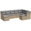 Image de vidaXL Ensemble de salon de jardin 9 pièces avec coussins beige Poly rotin