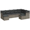 Image de vidaXL Ensemble de salon de jardin 9 pièces avec coussins Gris Poly rotin