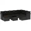 Image de vidaXL Ensemble de 10 canapés de jardin avec coussins noir poly rotin