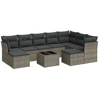 Image de vidaXL Ensemble de salon de jardin 10 pièces avec coussins Gris Poly Rattan