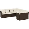 Image de vidaXL Ensemble de jardin canapé 8 pièces avec coussins Marron Poly rotin