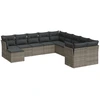 Image de vidaXL Ensemble de salon de jardin 11 pièces avec coussins Gris Poly rotin