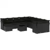 Image de vidaXL Ensemble de 12 canapés de jardin avec coussins noir poly rotin