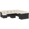 Image de vidaXL Ensemble de 12 canapés de jardin avec coussins noir poly rotin