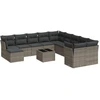 Image de vidaXL Ensemble de salon de jardin 12 pièces avec coussins Gris Poly rotin