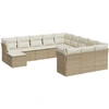 Image de vidaXL Ensemble de 12 canapés de jardin avec coussins Beige Poly Rattan