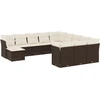 Image de vidaXL Ensemble de salon de jardin 12 pièces avec coussins Marron Poly rotin