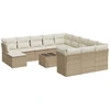 Image de vidaXL Ensemble de 13 canapés de jardin avec coussins Beige Poly Rattan